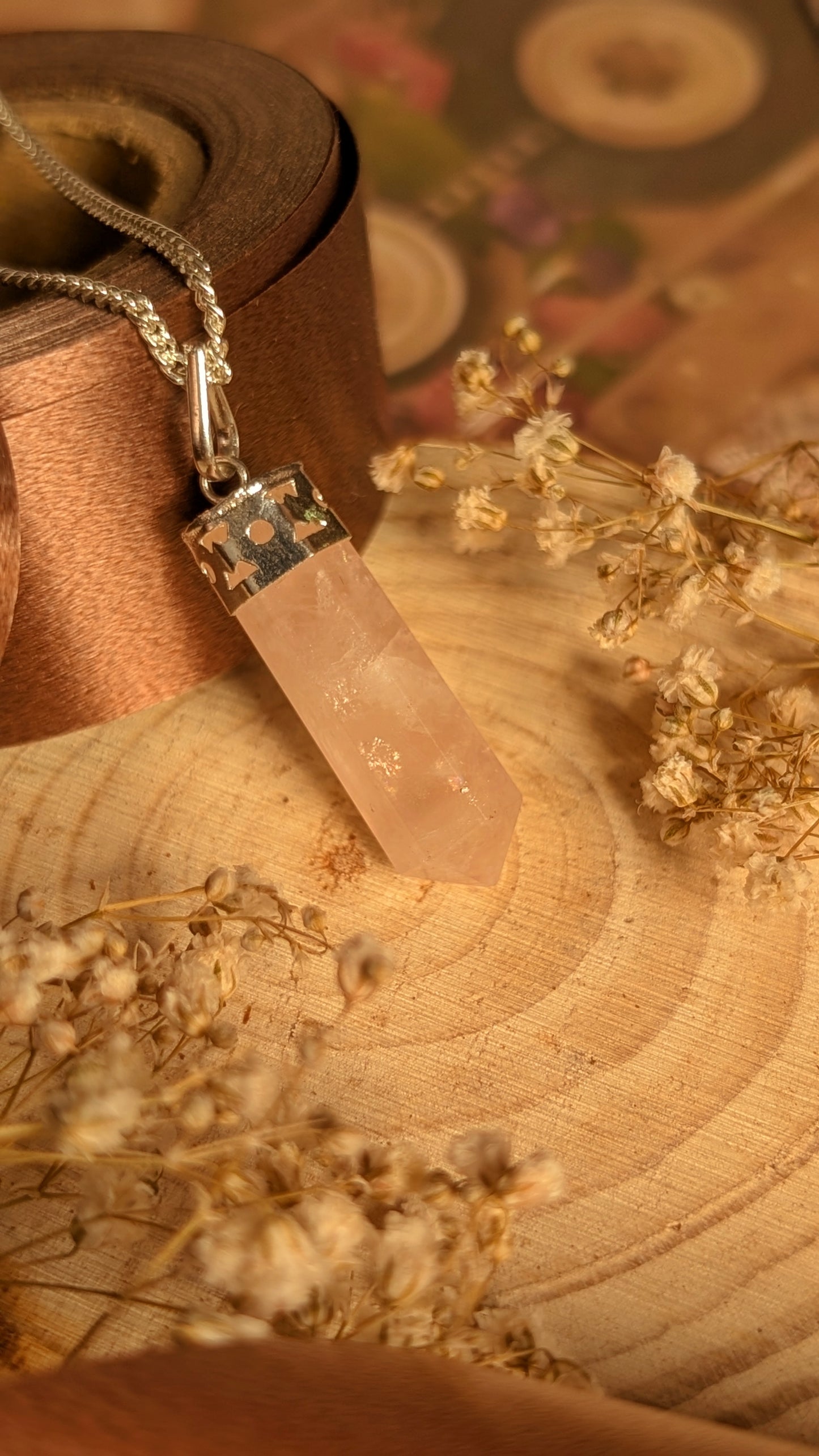 Rose Quartz Crystal Pendant